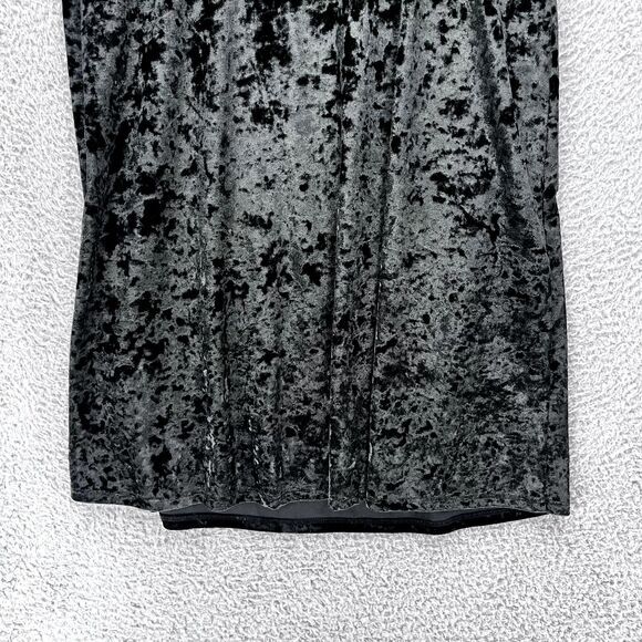 VICTORIA'S SECRET Black Crushed Velvet‎ Slip Dress Y2K M/L Goth Grunge 90s - Picture 11 of 13